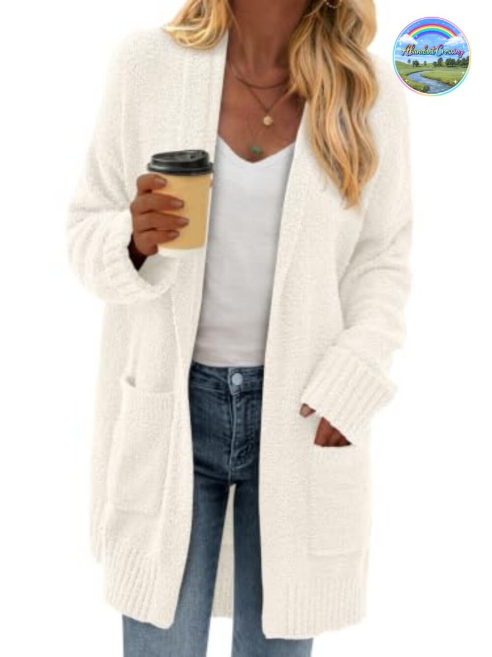 Fuzzy Knit Chunky Long Cardigan Open Front Oversized Sweater